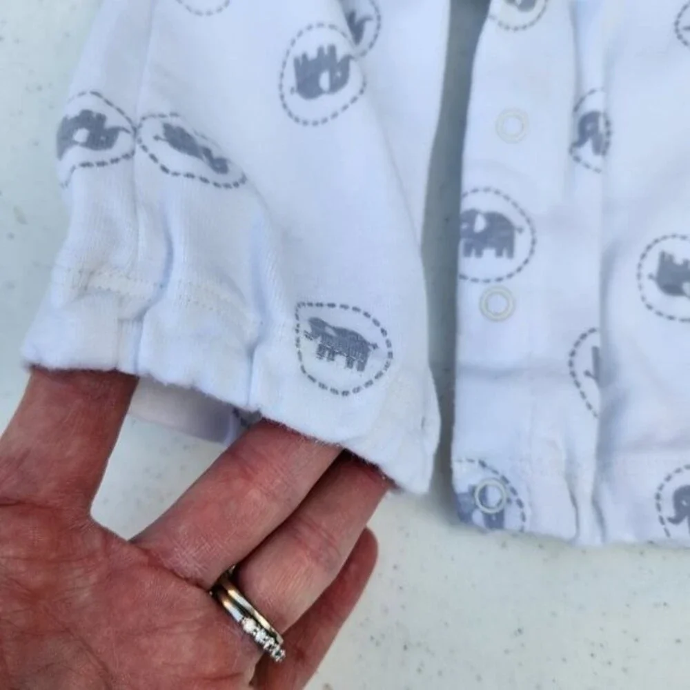 Gymboree Gender Neutral Elephant Sleeper & Bib Bundle - 0-3 months